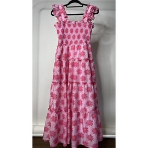 Pink Floral Midi Dress